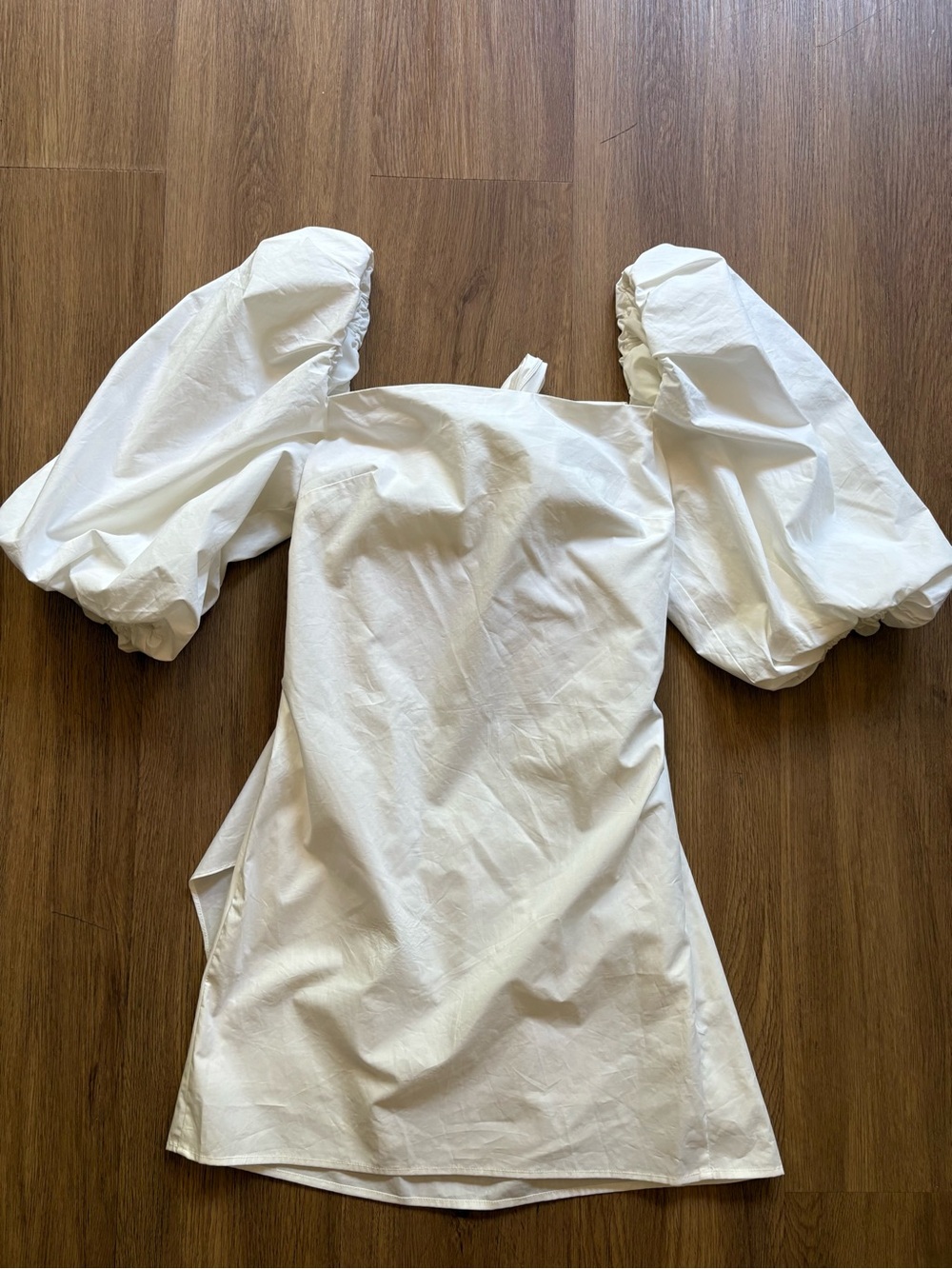 Free People x Mare Mare Bella White Puff Sleeve Bow Mini Dress XS NWT - Picture 15 of 16
